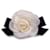 Chanel vintage Soie Blanche Noir Satin Bow Camellia Camelia Broche Toile  ref.1395971