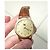 Reloj LIP classics con correa de cuero estilo cocodrilo - NUEVO Castaño Beige Dorado - vista 2