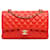 Chanel Red Medium Classic Lambskin Double Flap Leather  ref.1396531
