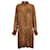 Yves Saint Laurent Robe chemise imprimée longueur genou en soie marron Rouge  ref.1396631