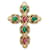 Christian Dior cross pendant Red Golden Green Gold-plated  ref.1396736