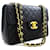 Bolsa de ombro com corrente CHANEL Classic Large 13" Flap em pele de cordeiro preta. Preto Couro  ref.1396880