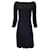 Autre Marque Ralph Lauren Collection Black Pleated Long Sleeved Merino Wool Knit Dress  ref.1397689