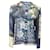 Autre Marque Etro Blue / Ivory Printed Long Sleeved Sheer Silk Blouse  ref.1397690