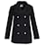 Cappotto Sandro con petto foderato in Lana Blu Navy  ref.1398100