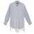 Comme Des Garcons Comme des Garçons Homme Plus gestreiftes Fransenhemd aus hellblauer Baumwolle