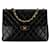 Chanel Jumbo nero classico in pelle di agnello con patta singola  ref.1398593