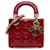 Dior Rosso Mini Vernice Cannage Lady Dior Pelle Pelle verniciata  ref.1398618