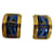 Hermès Pendientes Dorado Azul marino Cerámico Chapado en oro  ref.1399650
