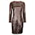 Autre Marque Tom Ford Brown Long Sleeve Sequined Dress Polyester  ref.1399744