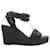 Trim Hermès Sandalias de cuña de alpargata tejida Hermes negras Talla 39 Negro Lienzo  ref.1399746