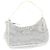 Re-Edition Riedizione Prada impreziosita da cristalli 2000 Borsa in Raso Crema Argento Metallico