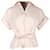 Hermès Hermes V-Neck Blouse with Belt in Light Pink Wool Brown  ref.1399988