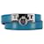 Hermès Rivale lined Tour Palladium-Plated Bracelet in Blue Leather  ref.1400034