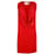 Saint Laurent Paris Mini-robe plongeante à col bénitier en soie rouge  ref.1400056