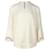 Blusa Hermès de manga comprida em seda creme Branco Cru Algodão  ref.1400076
