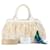 Mini borsa a mano Prada Canapa Fringe 1BG439 in ottime condizioni Bianco Tela  ref.1400188