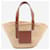 Loewe Neutral basket bag in palm leaf and calfskin Cloth  ref.1400276