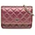 Wallet On Chain Chanel Mini carteira roxa iridescente de pele de cordeiro com corrente Roxo Couro  ref.1400324