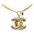 Chanel Gold CC Quilted Pendant Necklace Golden Metal Gold-plated  ref.1400380