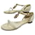 CHANEL SHOES GRIPOIX STYLE STRAP SANDALS 37 LEATHER & EEL SHOES Cream  ref.1400422