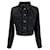 Chanel Nova jaqueta jeans preta com logotipo icônico em relevo. Preto Algodão  ref.1400706