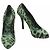 Dolce & Gabbana Décolleté Leopardate Verde in Pelle di Vitello 37.5 Multicolore