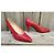 Charles Jourdan Pumps aus rotem Leder 8 cm Absatz - Ansicht 2