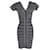 Herve Leger Robe fourreau à encolure en V filetée en rayonne grise Coton  ref.1403746