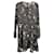 Red Valentino Floral Print Long Sleeve Dress in Black Silk Chiffon  ref.1403749