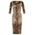 Dolce & Gabbana Robe mi-longue bustier à imprimé léopard en viscose marron Fibre de cellulose  ref.1403793