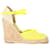 Stella Mc Cartney Stella McCartney Espadrille compensée avec bride de cheville en maille et jute jaune fluo  ref.1403804