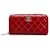 Chanel Brilliant Matelasse Round Zipper Wallet Red Enamel Calfskin in Very Good Condition Leather  ref.1404058