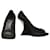 Escarpins compensés à bout ouvert en cuir suédé noir Christian Dior avec talon argenté, taille 39. Suede  ref.1404208