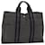 Hermès HERMES Fourre Tout MM Hand Bag Canvas Black Gray Auth bs13383 Brown Cloth  ref.1404639