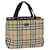 BURBERRY Nova Check Handtasche PVC Leder Beige Dunkelbraun Auth ep4186  ref.1404798