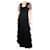 Etro Black V-neckline sheer ruffle maxi dress - size UK 8  ref.1405332