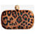 Alexander Mcqueen Brown animal print skull detail clutch Leather  ref.1405341