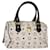 MCM Vicetos Logogram Mini Boston Bolsa PVC Couro Branco Autenticação 76557  ref.1406148