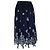 Falda midi de tul de malla con bordado floral azul marino Biyan