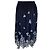 Falda midi de tul de malla con bordado floral azul marino Biyan - vista 3