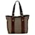 Brown Fendi Zucchino Canvas Tote Leather  ref.1406331