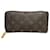 Carteira Louis Vuitton Zippy Marrom Lona  ref.1407159