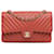 Red Chanel Medium Classic Chevron Lambskin Double Flap Shoulder Bag Leather  ref.1408170