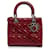 Sac à main Lady Dior verni Cannage moyen Dior rouge Cuir  ref.1408171