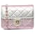 Rosa Chanel Mini metálica como uma bolsa com aba de carteira Couro  ref.1408265