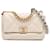 Cream Chanel Medium Lambskin 19 Flap Satchel Leather  ref.1408295