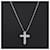 Autre Marque Cross Diamond Necklace in Pt900×K18WG 3.9g 1,00 ct Silvery Platinum  ref.1408489