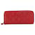 Louis Vuitton Louis Vuitton Carteira longa de couro Porte-Feuille Clemence M60169 Carteira Longa em Couro M60169 em muito bom Vermelho  ref.1409132