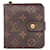 Louis Vuitton Compact zip Marrom Lona  ref.1409235